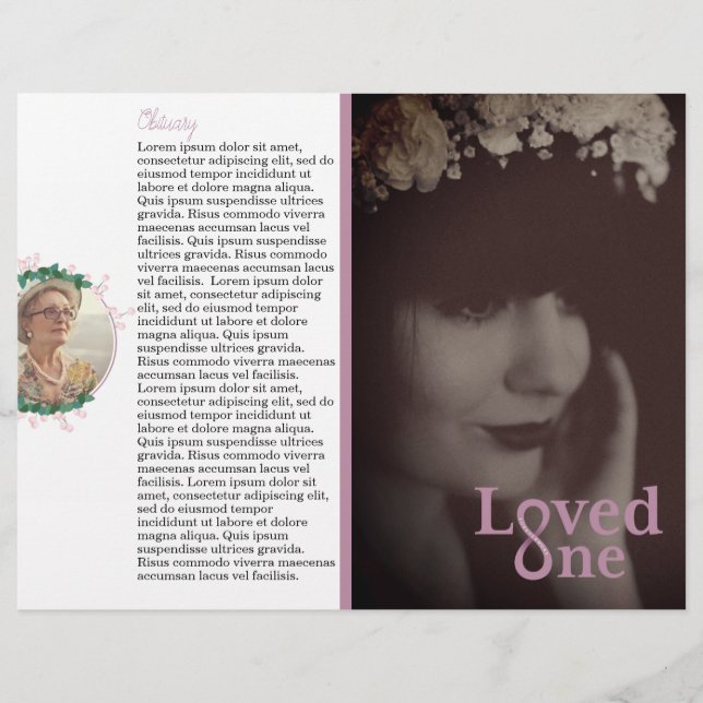 Loved One Memorial Service Program Flyer (Front)