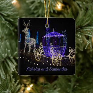 LOVED ornaments His Her Name Horse Deer Carriage