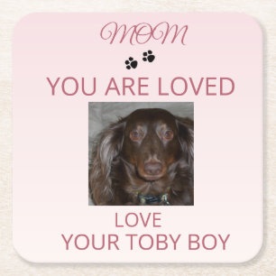 Loved Pet Photo Mum Keepsake Square Paper Coaster