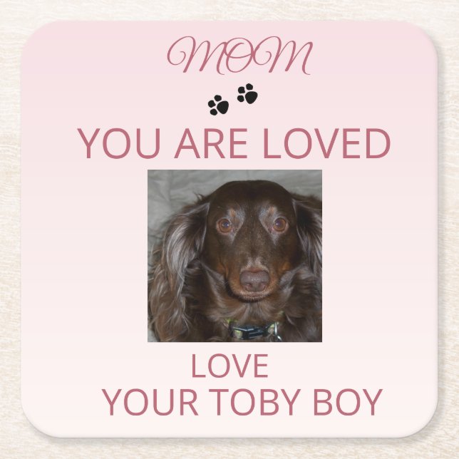 Loved Pet Photo Mum Keepsake Square Paper Coaster (Front)