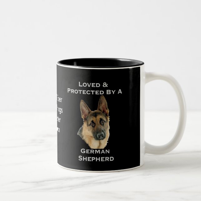 Loved & Protected By A German Shepherd Two-Tone Coffee Mug (Right)