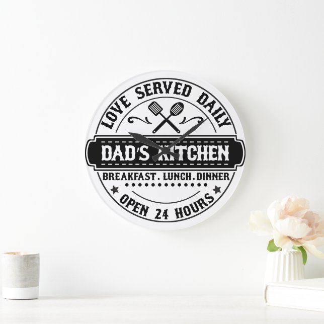 Loved Served Daily - Dad's Kitchen Clock (Home)