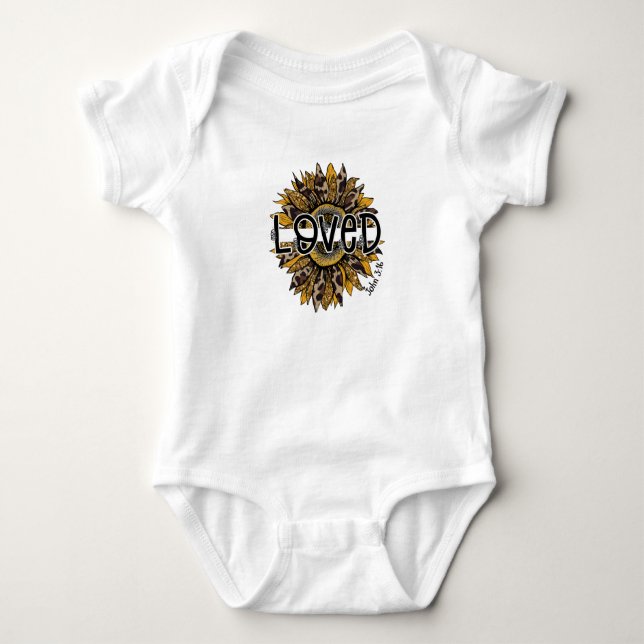Loved Sunflower Baby Bodysuit (Front)