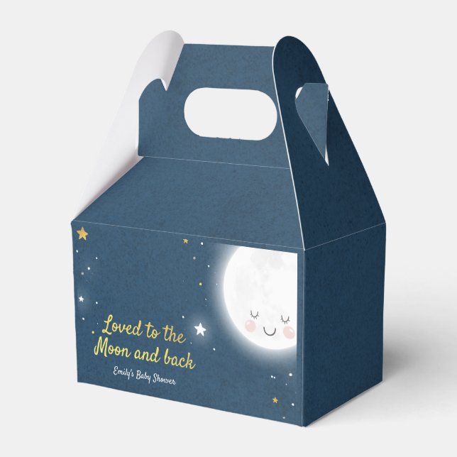 Loved To The Moon And Back Party Favour Box. Box (Front Side)
