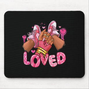 Loved Valentine's Day Afro Sneakers Valentine Wome Mouse Pad