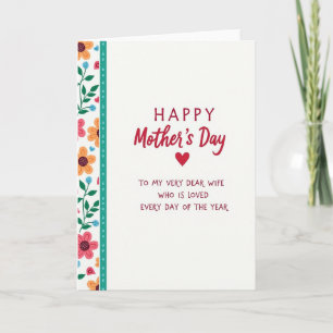 Loved Wife Mothers Day Card