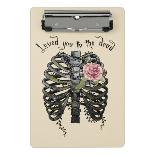 Loved You to the Dead – Gothic Rib Cage Mini Clipboard