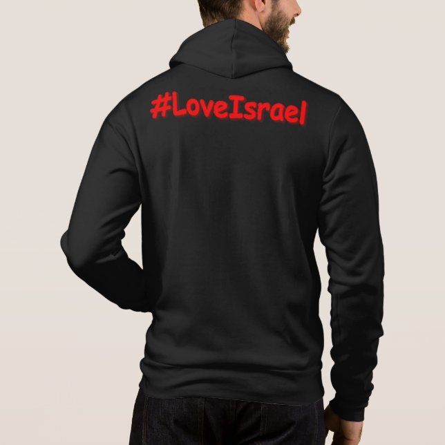 "#LoveIsrael" Cute Design. Buy Now Hoodie (Back)