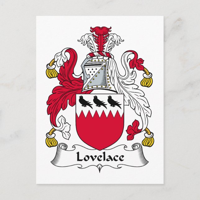 Lovelace Family Crest Postcard (Front)