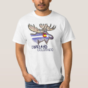 Loveland Colorado artistic elk flag value tee