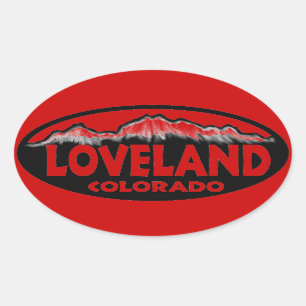 Loveland Colorado red oval stickers