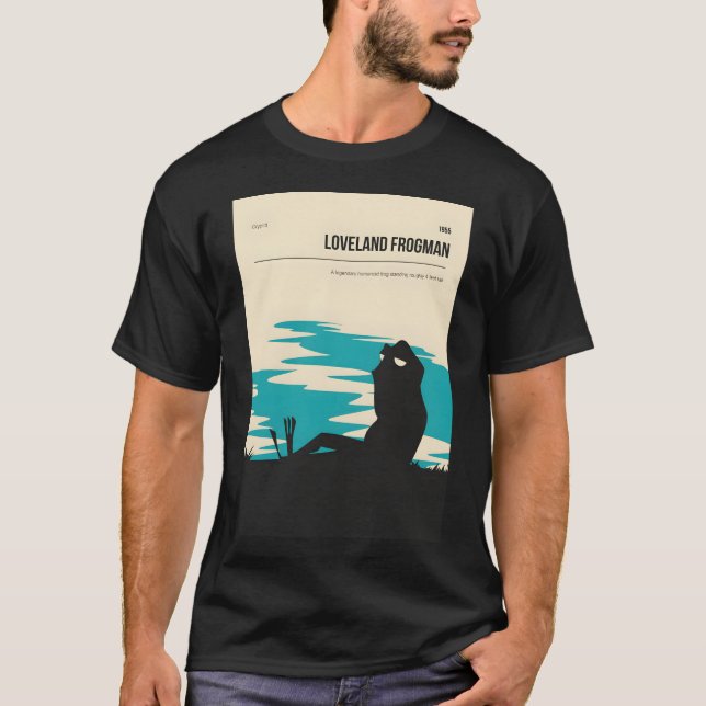 Loveland Frogman Vintage Minimal Travel Poster  T-Shirt (Front)