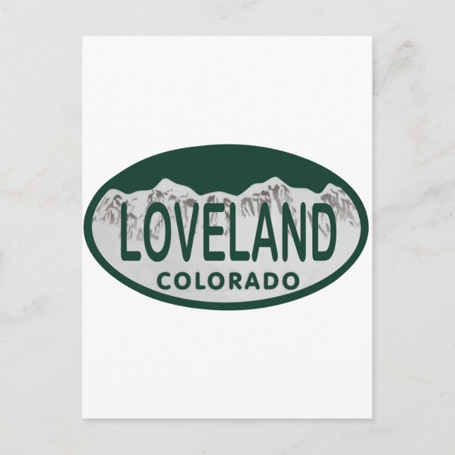 Loveland license oval postcard (Front)