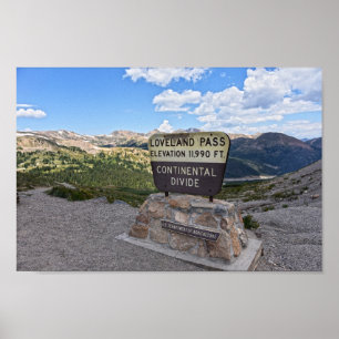 Loveland Pass Sign, Colorado Poster