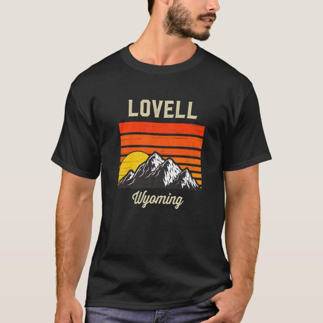 Lovell Wyoming Retro City State Usa T-Shirt (Front)