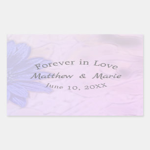 Lovelly Lavender Floral Wedding Rectangular Sticker