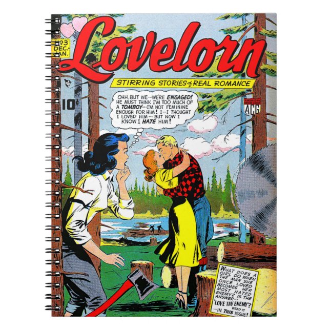 Lovelorn Betrayal Romance Vintage Comics Notebook (Front)