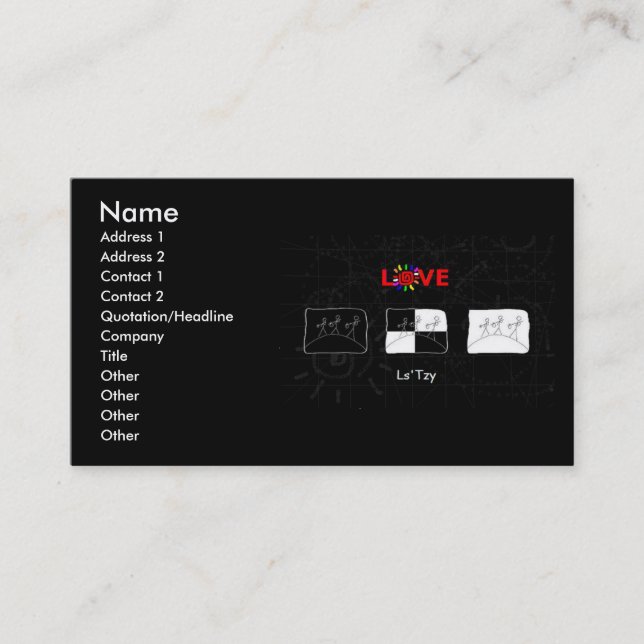 LOVE'LsTzy Planet Business Card (Front)
