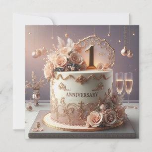 LOVELY 1ST WEDDING ANNIVERSARY EDITABLE Invitation