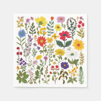 Lovely 60’s Retro Wildflowers, Napkin