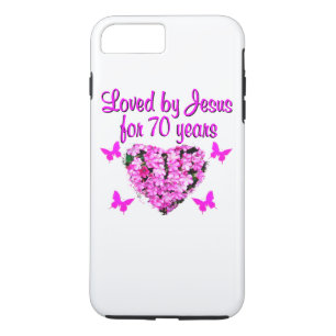 LOVELY 70TH BIRTHDAY PINK FLORAL PHOTO DESIGN Case-Mate iPhone CASE