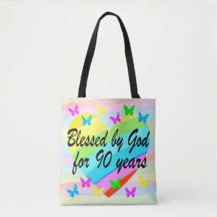 LOVELY 90TH BIRTHDAY BLESSINGS TOTE BAG