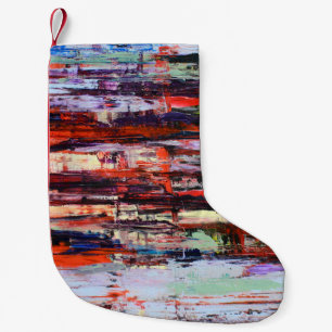 Lovely abstract painting small christmas stocking