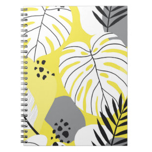 Lovely abstract seamless pattern with tropical pal notebook