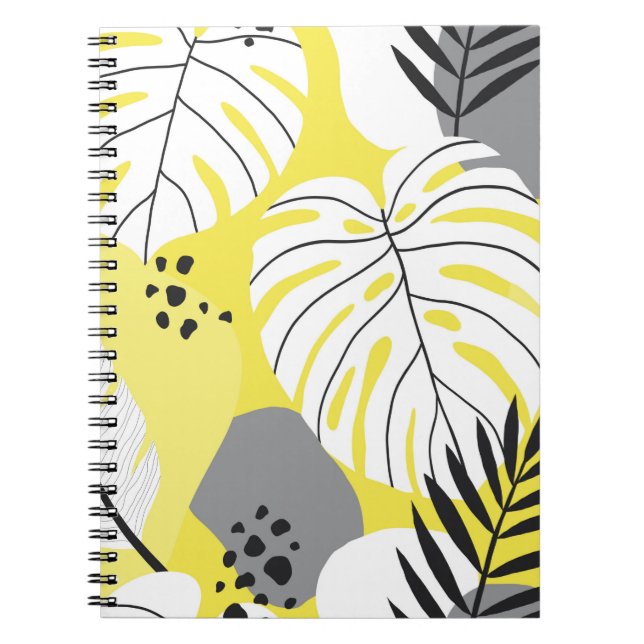 Lovely abstract seamless pattern with tropical pal notebook (Front)