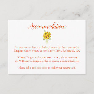 Lovely accommodations sunflower theme enclosure card