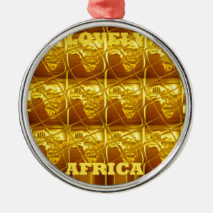 Lovely Africa Africa Maps designs Art colours.png Metal Tree Decoration