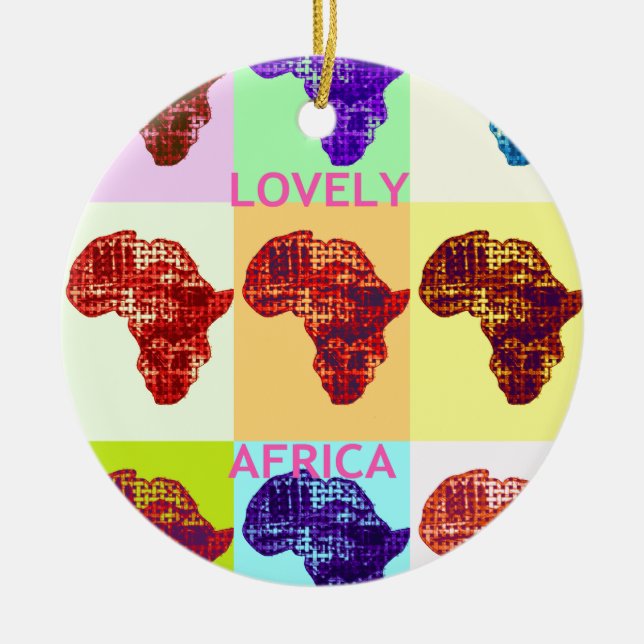 LOVELY AFRICA CERAMIC TREE DECORATION (Front)