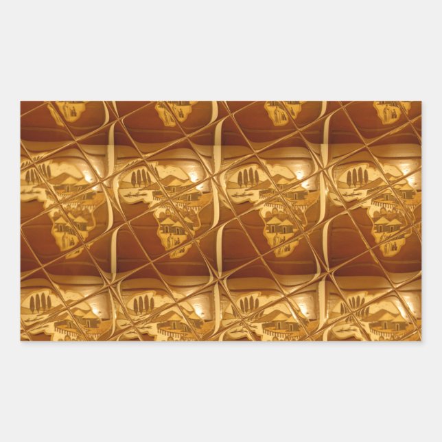 Lovely Africa Map Vector Pattern Art Design Print Rectangular Sticker (Front)