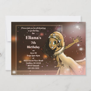 Lovely African American Princess Birthday Party Invitation