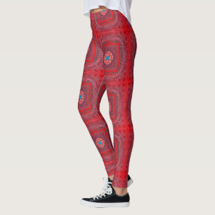 Lovely Ajrak design Indus Valley Civilisation Art Leggings