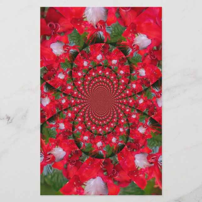 Lovely Alien Crimson Stationery (Front)