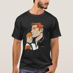 Lovely And Colorful Retro Illustration Of Father A T-Shirt