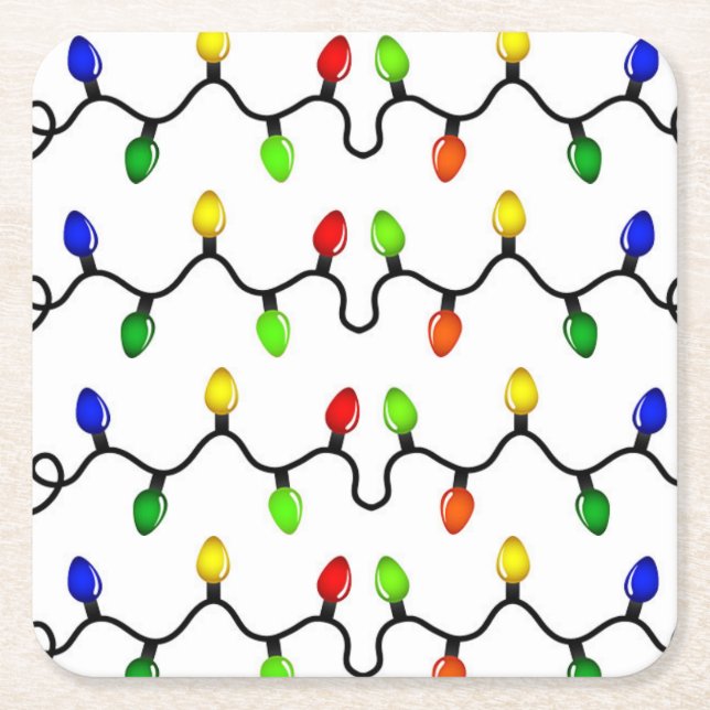 LOVELY AND CUTE CHRISTMAS LIGHTS COASTER (Front)