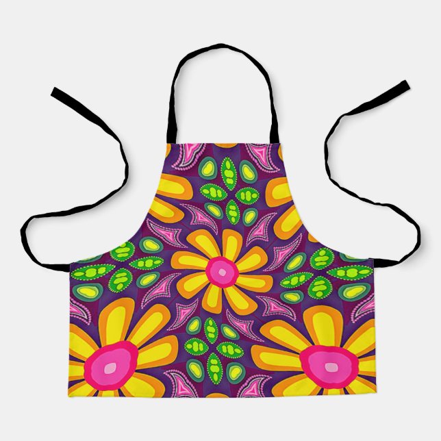 Lovely and Cute Flowers Pattern Apron (Front)