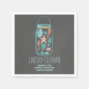 Lovely and Romantic Beach Wedding Paper Napkins