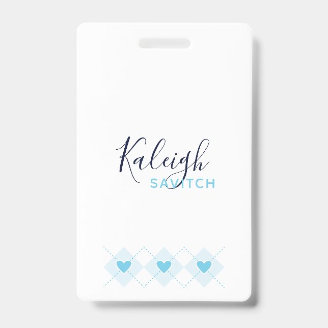 Lovely Argyle ID Badge (Front)