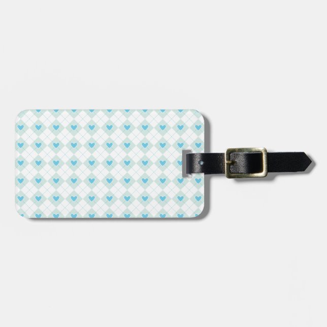 Lovely Argyle Luggage Tag (Front Horizontal)