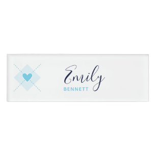 Lovely Argyle Name Tag