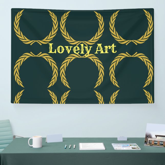Lovely Art text name with Yellow Crown Image Banner (Tradeshow)