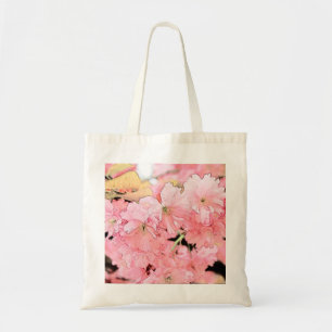 Lovely artistic sketch pink cherry blossom flowers tote bag