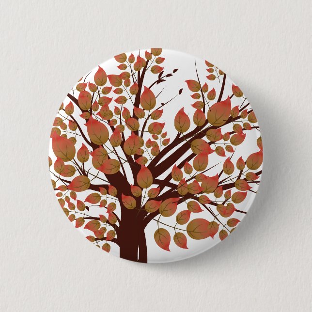 Lovely Autumn Tree 6 Cm Round Badge (Front)