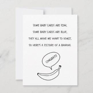 Lovely baby Congratulations map with banana Card