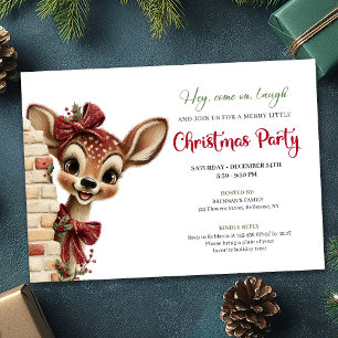 Lovely baby deer Christmas kids celebration Invitation