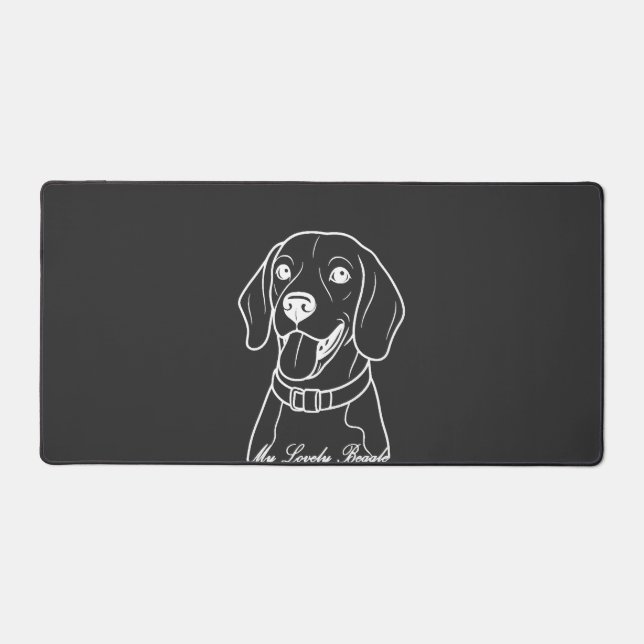 Lovely Beagle Desk Mat (Front)