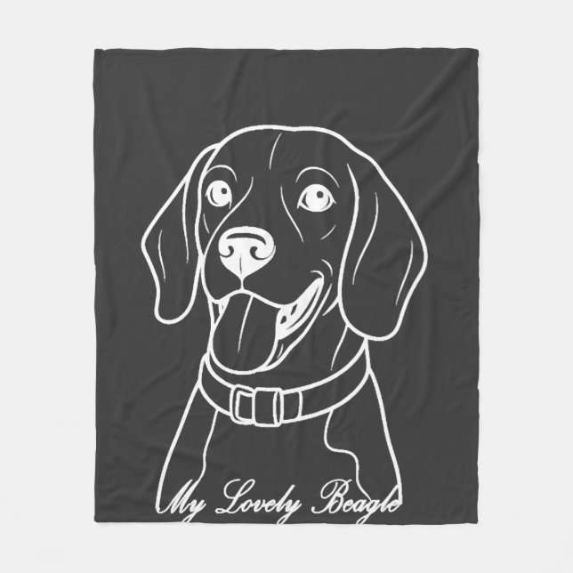Lovely Beagle Fleece Blanket (Front)